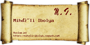 Miháli Ibolya névjegykártya